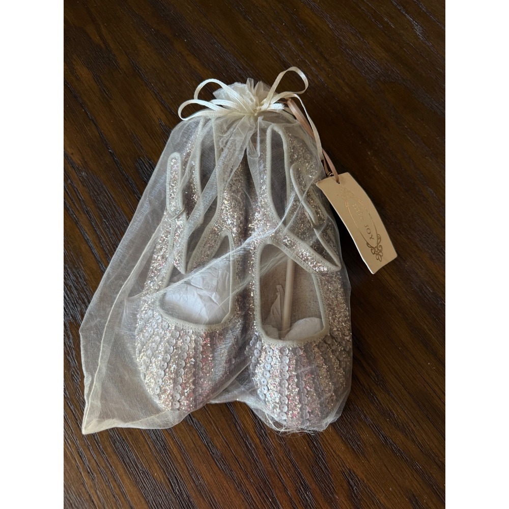 Joyfolie Hazel Mary Jane Kids Size Y4 Silver Rose New Sequin Glitter Dress Shoes